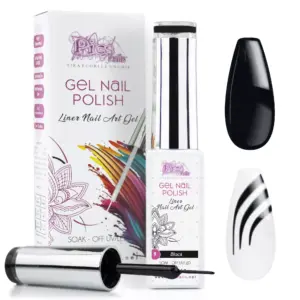 Vernis à ongles semi-permanent gel pour nail art UV/LED 10 ml - Noir 9